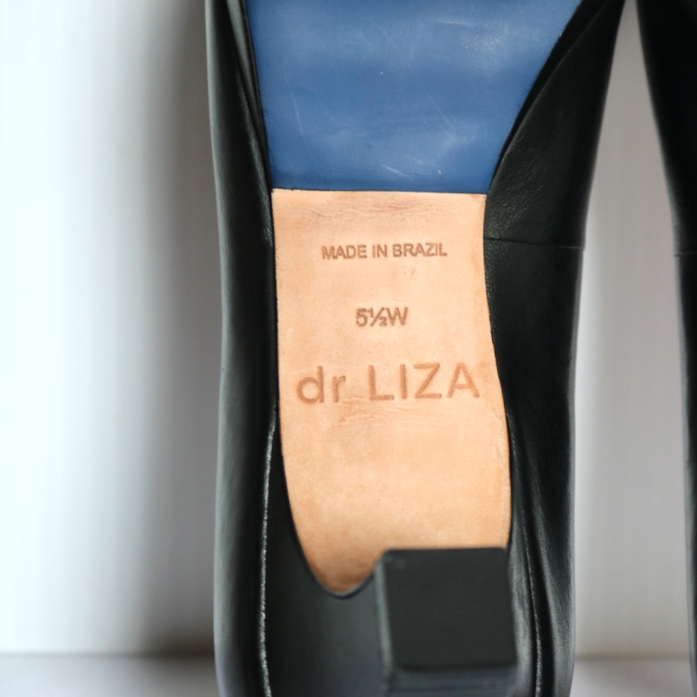 Dr Liza Sneaker Pump Black Leather Heel Women's 5.5 W Brazil - Picture 8 of 8